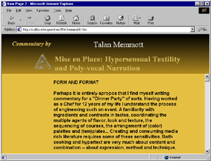 Mise en Place: Hypersensual Textility and Poly-vocal Narration by Talan Memmott